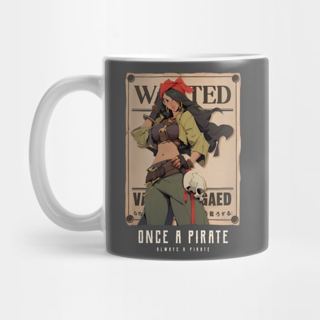 Girl Pirate Wanted Poster Anime by Tip Top Tee's